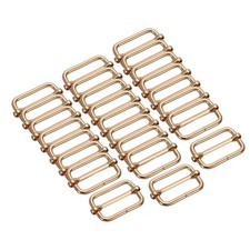 25Pack Slide Buckle 1 2/7" Tri-Glide Slides Adjuster Strap Slider, Light Gold
