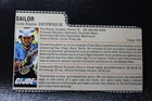 Vintage 1985 GI Joe Sailor Shipwreck File Card Trading Card Free Shipping