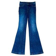 Spanx High Rise Flare Jeans S Tummy Control Denim Pull Up Pants Dark Wash