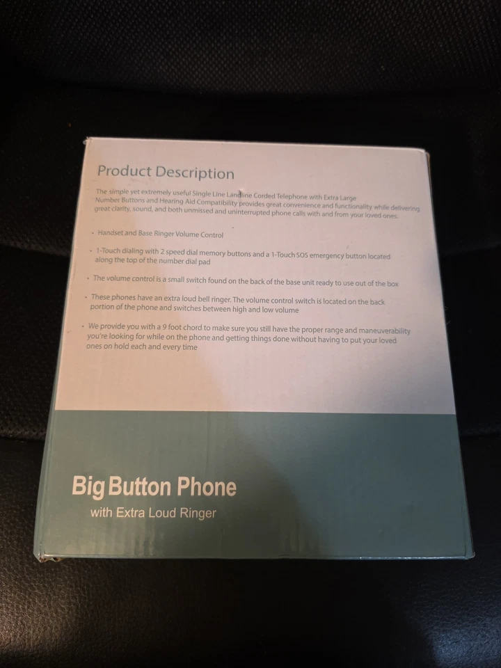 Teléfono con cable de botón grande con timbre extra fuerte LD-265 Foto 2 de 4