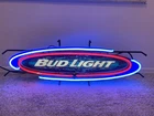 Vintage 90s Bud Light Beer Neon Sign 34x12”Works Budweiser Busch Brewery Bar