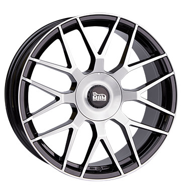 MAM GT1 8,5x19 ET45 BLACK FRONT POLISH Alufelge