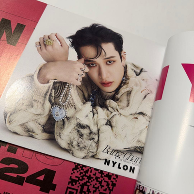 Stray Kids Bang Chan NYLON JAPAN Magazine with SWAROVSKI Postcard