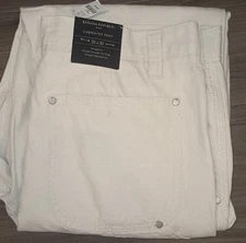 Banana Republic Carpenter Double Knee Pants 32x30 Off White Utility Straight Fit