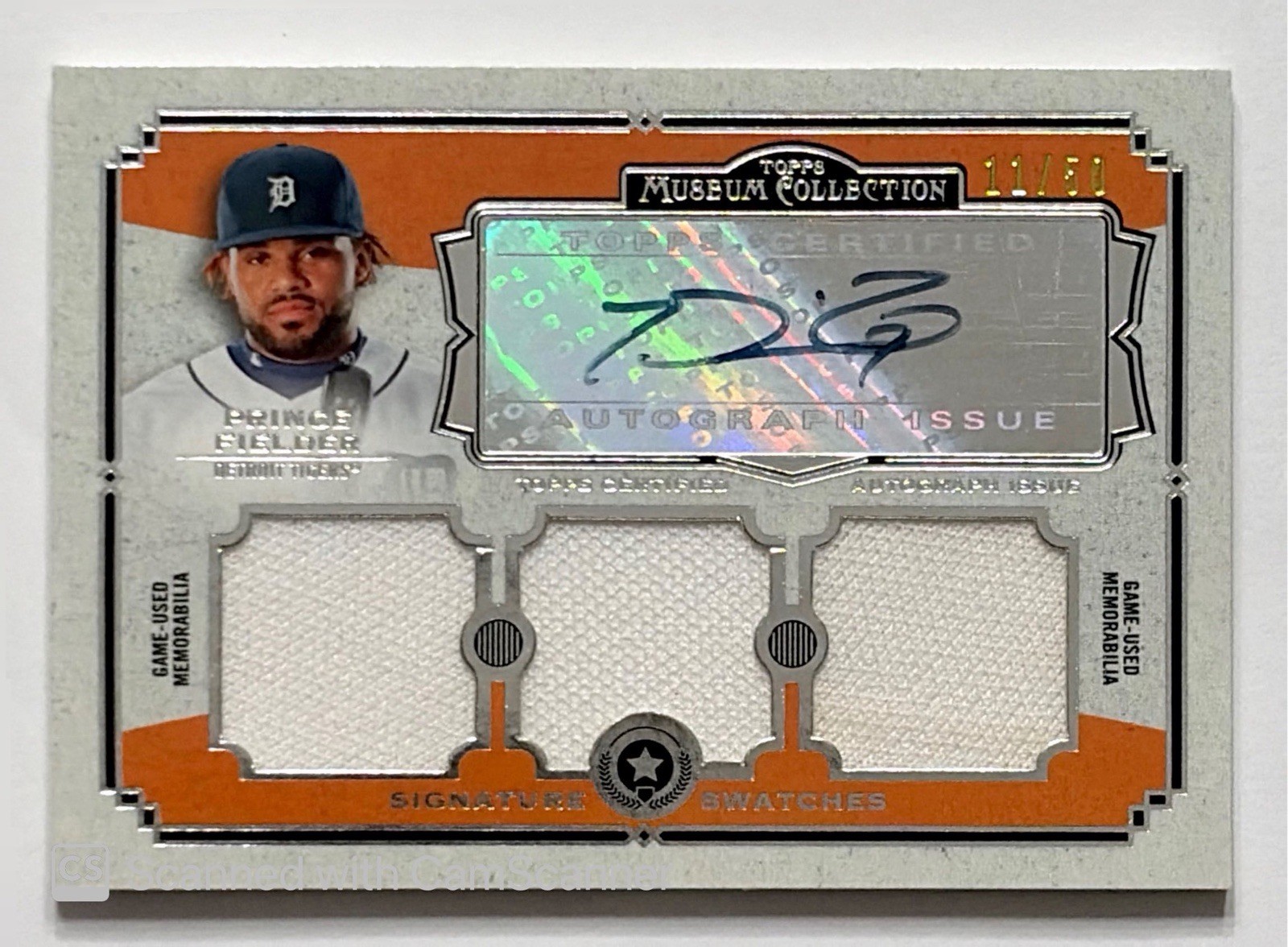 PRINCE FIELDER 2013 TOPPS MUSEUM COLLECTION AUTO DUAL PATCH /50 #SSADR-PF