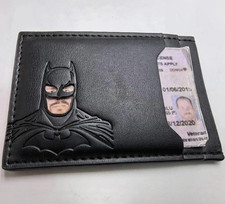 Personalized Leather Bat Wallet Superhero Mask Card Holder Heroic ID Wallet