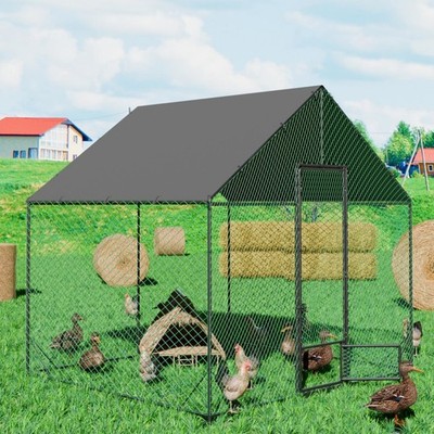 Hhnerstall gro Hhnerauslauf mit Dach Hhnergehege drauen begehbar  Voliere | eBay.de