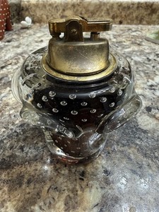 Vintage Murano Glass Table Lighter Bubble Design 