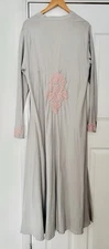 Aab Hand Embellished Pale Grey Cotton Dress / Abaya Size XXL