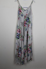 New Ladies Summer Floral Printed Italian Lightweight Flowy Hem Long Maxi Dress