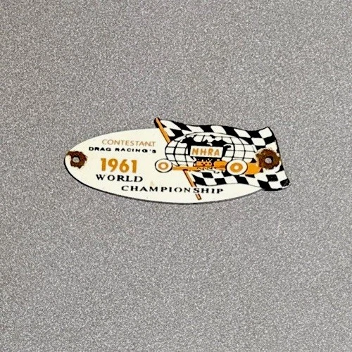 VINTAGE 1961 NHRA NATIONAL RACING PORCELAIN SIGN CAR GAS TRUCK OIL MOTORCYCLE