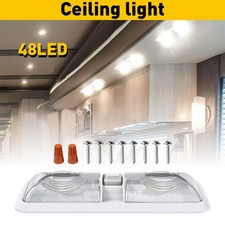 NEW RV LED 12v CEILING FIXTURE DOUBLE LIGHT DOME FOR CAMPER TRAILER RV MARINE ED