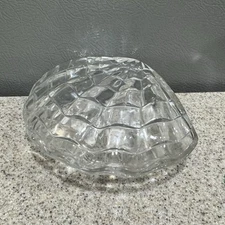 2 Piece Clear Glass Clamshell Trinket Dish 5”x2.5” Scalloped Ocean Nautical EUC