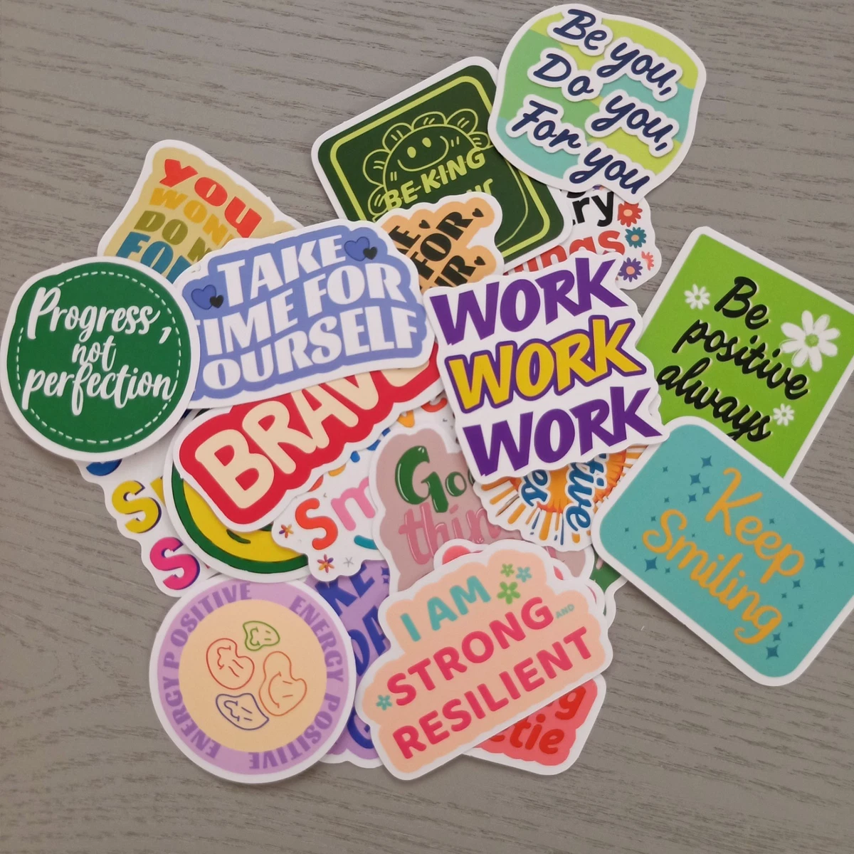 25pc Positive Encouragement Stickers Scrapbook Craft AUS Free Postage B