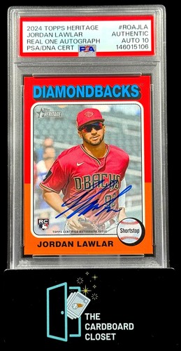 Jordan Lawlar 2024 Topps Heritage Real One Auto PSA/DNA Auto 10 RC