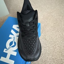 HOKA ONE ONE Clifton 9 Men’s Black Breathable Mesh Running Trainers UK 9.5