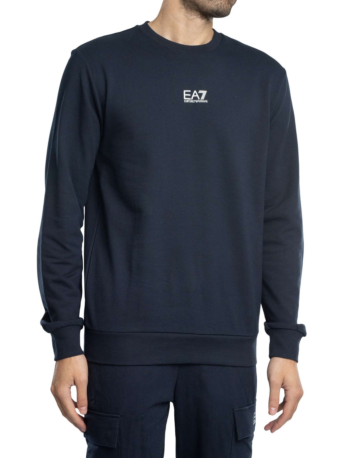EA7 Regular Logo Sweatshirt, Blue - XXL