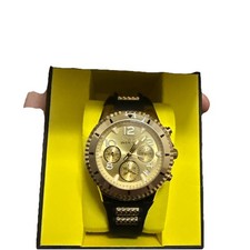 Invicta Women's Watch 36909 Quartz Chronograph Gold Black Rubber Band 39mm