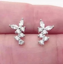 2Ct Marquise Cut Lab-Created Diamond Women's Stud Earring 14K White Gold Plated