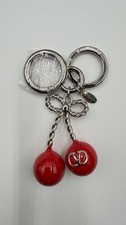 Red Cherry Keychain with Silver Accents for Women Girls