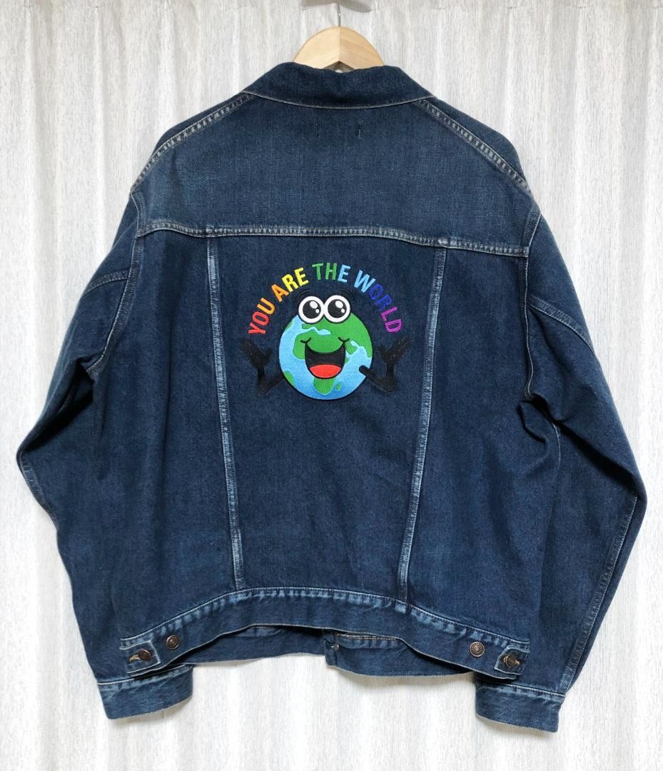USED 19SS "YOU ARE THE WORLD" OVERSIZED DENIM JACKET GOOD