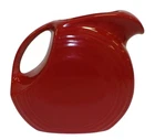 Vtg Fiesta Scarlet Red Disk Pitcher Homer Laughlin USA 7” 64 Oz Beautiful Mcm