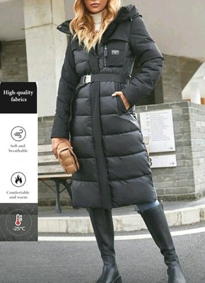XXL-(40/42) Damen Daunenmantel gepolsterte Winterjacke mit PrimaLoft Bio Faser