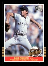 1985 Donruss Highlights #37 Dave Righetti PITCHER OF THE MONTH [NM] [Base Set]