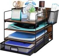 Briefablage BüRo Dokumentenablage Stifthalter Organizer Mesh Metall AblagefäCher