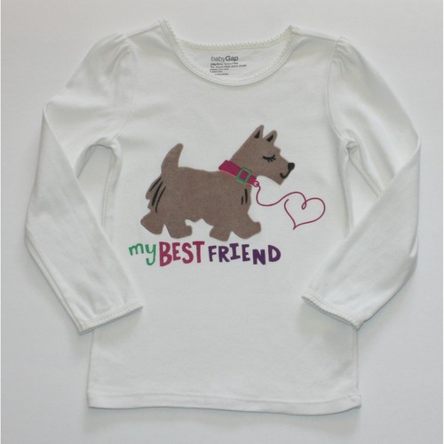 Gap Kids Girl's My Best Friend Scotty Dog Long Sleeve Top Shirt in size 4