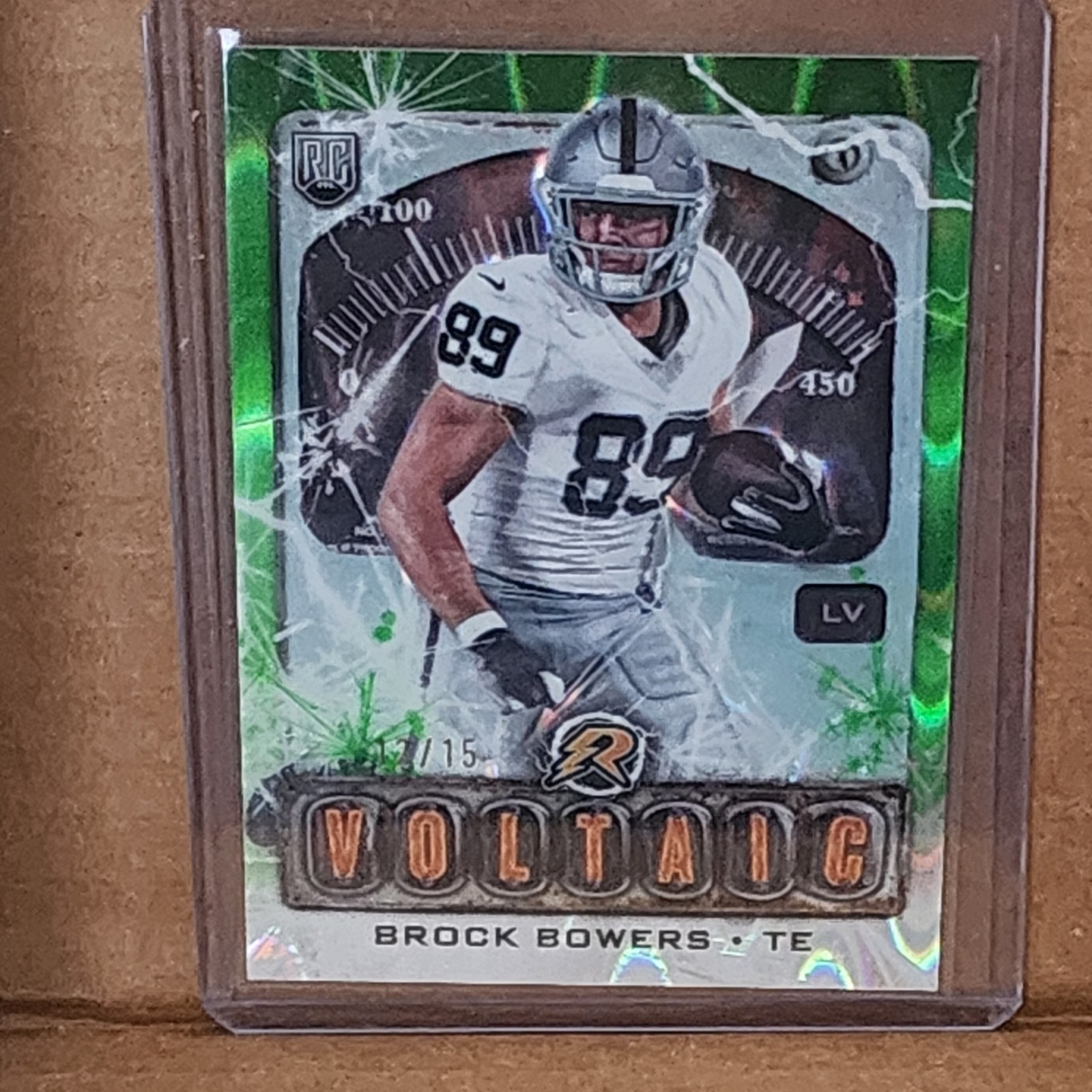 Brock Bowers 2024 Resurgence Lime Green Power Surge Voltaic #12/15 LV Raiders