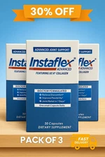 Pack of 3 New Instaflex Advanced Joint Support UC-II Collagen - 30 Capsules
