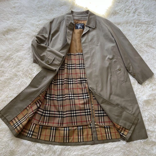 Burberrys Trench Coat Nova Fodera a Quadri con Fodera Vintage Uomo #EB ZHA