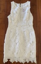 NEW Anthropologie ASTR Mini Dress Sz L White Floral Lace Graduation Wedding