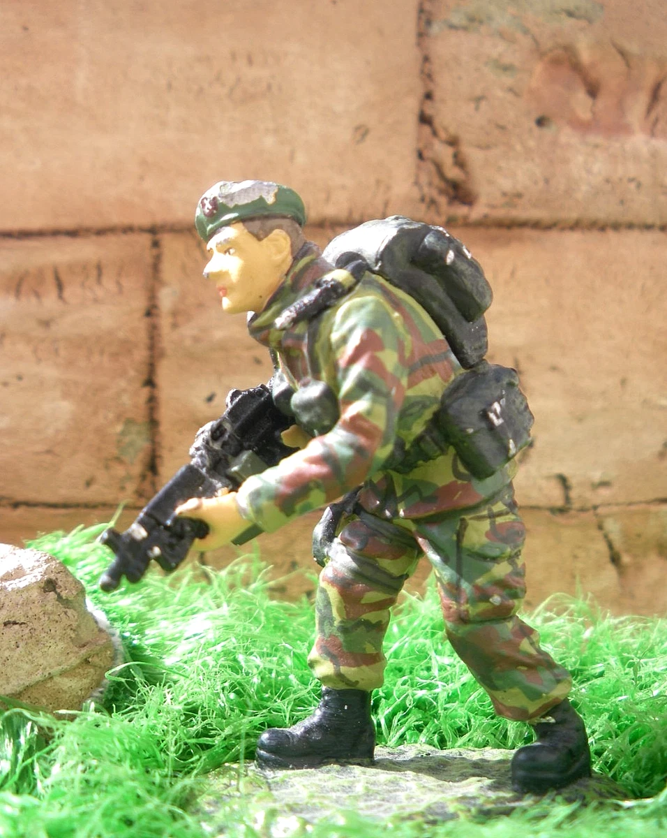 Figurine Soldat En Plomb Peint Altaya - Béret Vert (USA) - Époque Contemporaine - Occasion Bon état