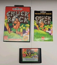 Vintage 1991 Chuck Rock For Sega Genesis Original Box & Manual Tested Works