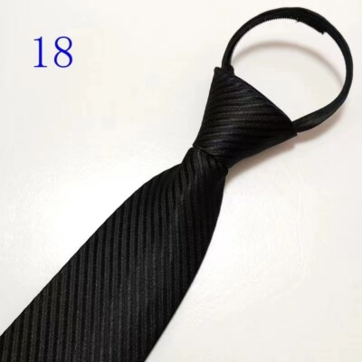 Men Fashion Solid Color Zipper Tie Wedding Party Formal Business Necktie