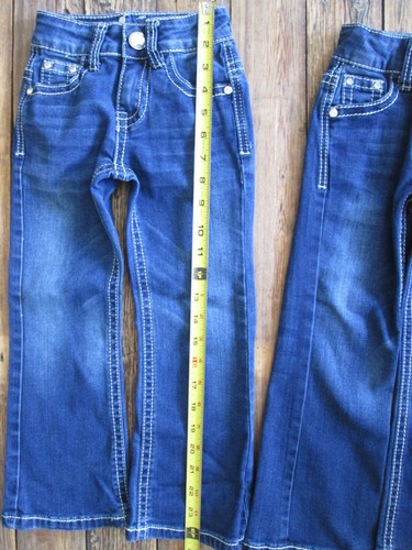 Cedar Rose Lot Girls Size 4 Blue Denim Jeans Embroidered Pockets Adjustable READ - Picture 4 of 12