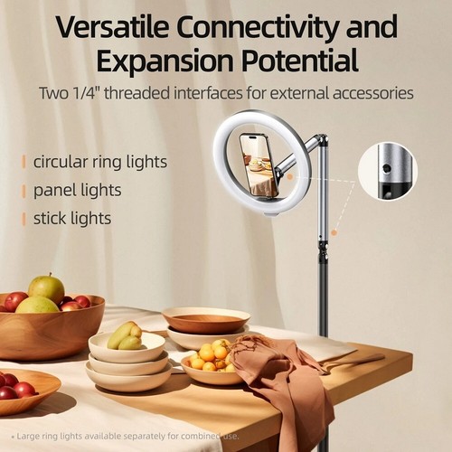 TELESIN 1,6M MagSafe Support de sol pliable en aluminium pour iPhone, Samsung et plus - Photo 8 sur 15