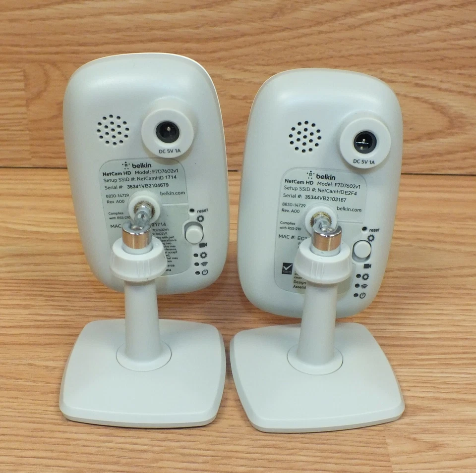 *PARA REPUESTOS* Lote de 2 cámaras de seguridad para el hogar Belkin (F7D7602v1) NetCam HD *LEER* Foto 2 de 4