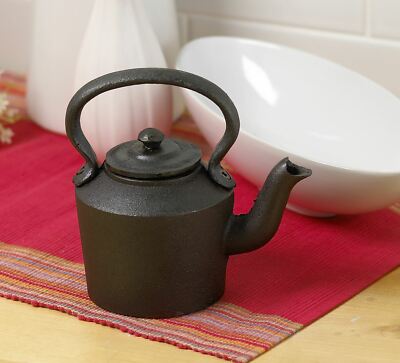 Großer rustikaler Wasserkocher aus Gusseisen (dekorative Zwecke)