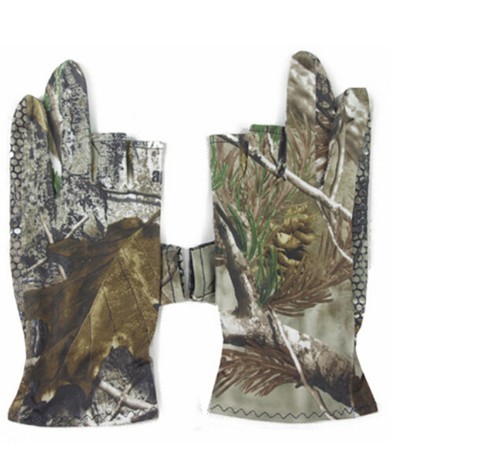 Outdoor Bionic Comauflage Hunting Gloves Anti Slip Half Finger Elastic Gloves - Picture 3 of 5