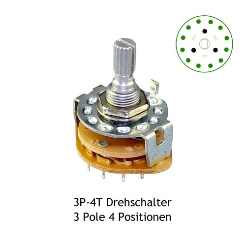 1 - 6 Pole Stufenschalter Drehschalter Schalter 2-12 Positionen 250V / 0,3A  - Bild 5 von 7