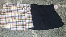 2 Girls justice skirt w/built in shorts size 7 new Plaid Black