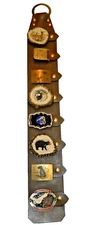 Custom Trophy Hanging LEATHER (8) Belt Buckle Holder Display HANDMADE USA