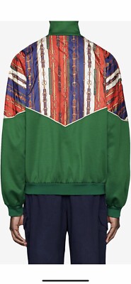 100% Authentic GUCCI Jade Green Oversized Bi-Materials Jacket