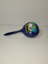 Vintage Authentic Mexico Maraca Hand Painted Shaker Musical Rattle