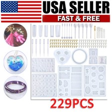 229pcs Resin Casting Silicone Molds Epoxy Spoon Kit Jewelry Making Pendant Craft