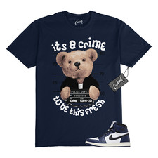 1 Midnight Navy Black White Sail Retro High OG T Shirt to Match CRIME Jordan