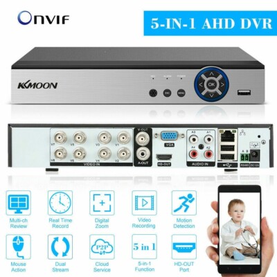  8CH 1080N DVR MIT 1TB FESTPLATTE CCTV KKMOON FLOUREON XMEYE APP MOBIL EINFACH
